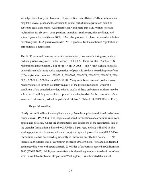 Carbaryl, Carbofuran, and Methomyl - National Marine Fisheries ...