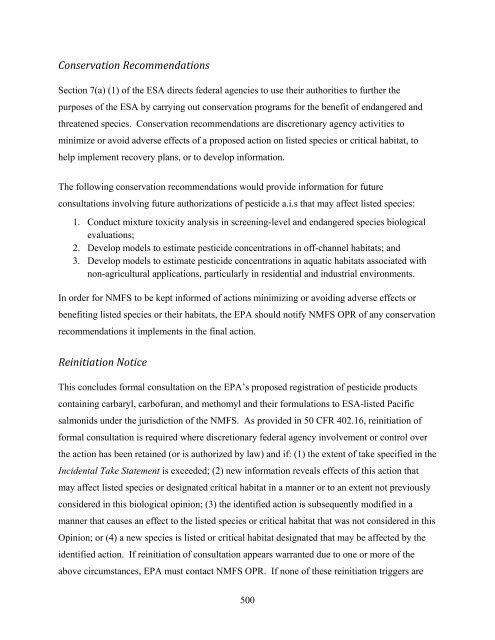 Carbaryl, Carbofuran, and Methomyl - National Marine Fisheries ...