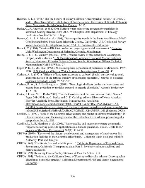 Carbaryl, Carbofuran, and Methomyl - National Marine Fisheries ...