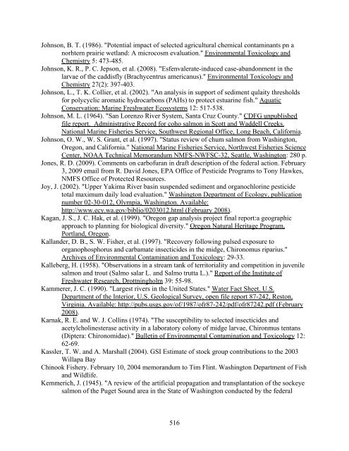 Carbaryl, Carbofuran, and Methomyl - National Marine Fisheries ...