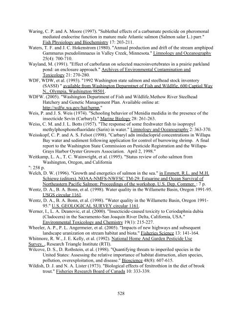 Carbaryl, Carbofuran, and Methomyl - National Marine Fisheries ...