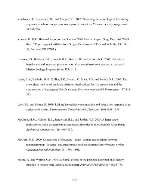 Carbaryl, Carbofuran, and Methomyl - National Marine Fisheries ...