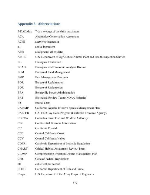 Carbaryl, Carbofuran, and Methomyl - National Marine Fisheries ...