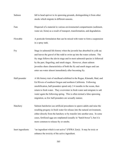 Carbaryl, Carbofuran, and Methomyl - National Marine Fisheries ...