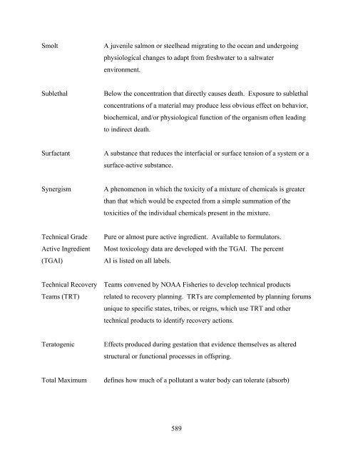 Carbaryl, Carbofuran, and Methomyl - National Marine Fisheries ...