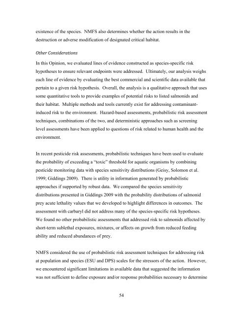 Carbaryl, Carbofuran, and Methomyl - National Marine Fisheries ...