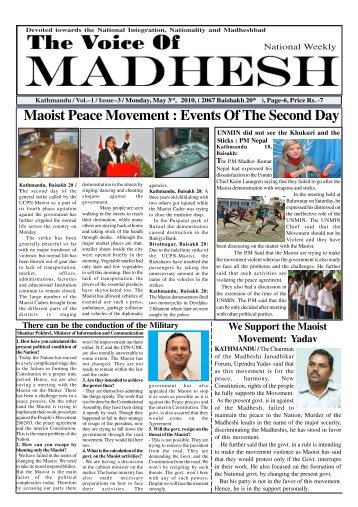 Baisakh-20, 2067 the voice of madhesh, 1 - Madhesh Media house