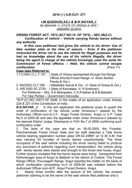 ORIGINAL JURISDICTION - Orissa High Court