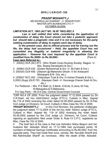 ORIGINAL JURISDICTION - Orissa High Court