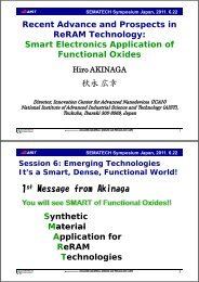 Recent Advances and Prospects in ReRAM Technology - Sematech