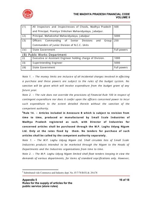 THE MADHYA PRADESH FINANCIAL CODE ... - MP Treasury