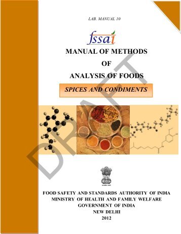 manual of methods of analysis of foods - Food Safety and Standards ...