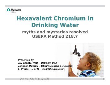 Hexavalent Chromium in Drinking Water