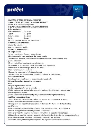 SUMMARY OF PRODUCT CHARACTERISTICS 1. NAME OF THE ...