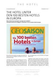 Geo Saison Die 100 besten Hotels - The Hotel