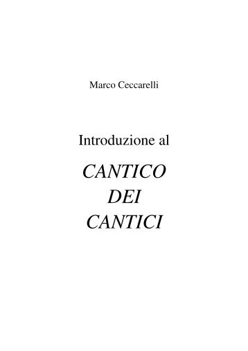 CANTICO DEI CANTICI - Donmarcoceccarelli.it