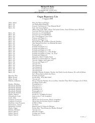 Organ Repertory List - Michael Dulac's