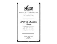 Saxophone Quartet 04.06.08 - George Mason University School of ...