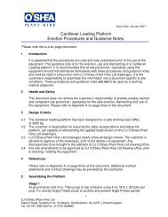 Cantilever Loading Platform Erection Procedures and Guidance Notes