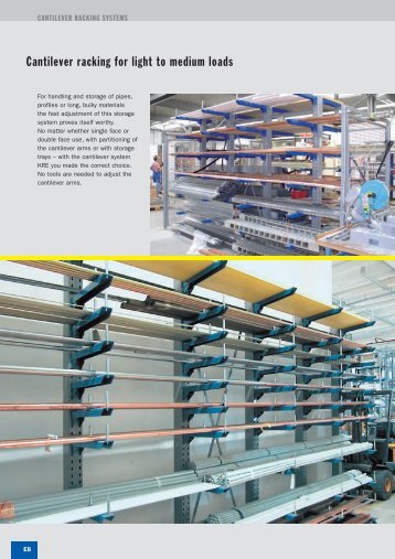 Cantilever racking for light to medium loads - SSI Schäfer