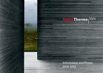 Information and Prices 2012 2013 - Therme Vals