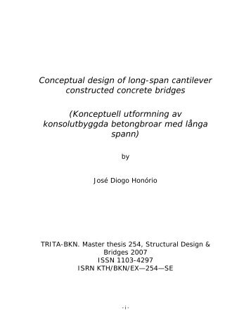 Conceptual design of long-span cantilever constructed concrete ...