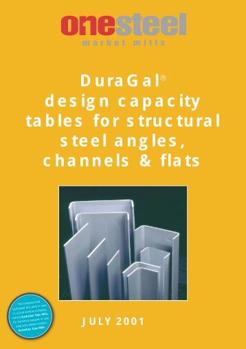 DuraGal design capacity tables for structural steel angles, channels ...