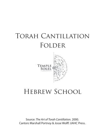 Torah Cantillation Folder Hebrew School - Temple Solel