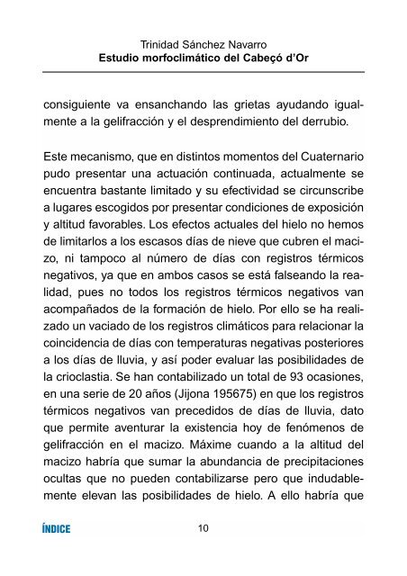 Estudio morfoclimático del Cabeçó d'Or - Publicaciones de la ...