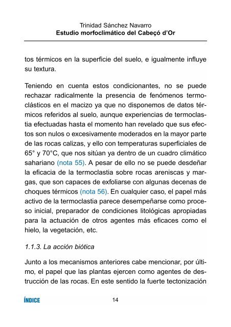 Estudio morfoclimático del Cabeçó d'Or - Publicaciones de la ...