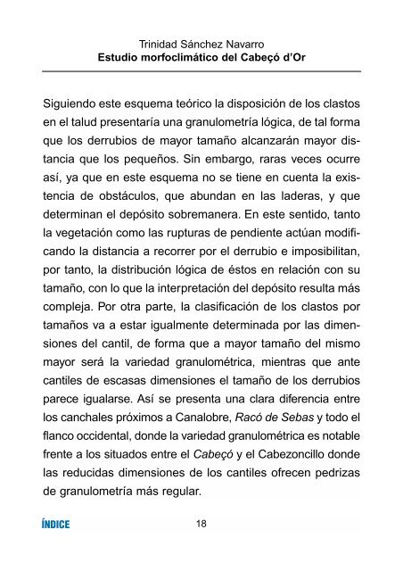 Estudio morfoclimático del Cabeçó d'Or - Publicaciones de la ...