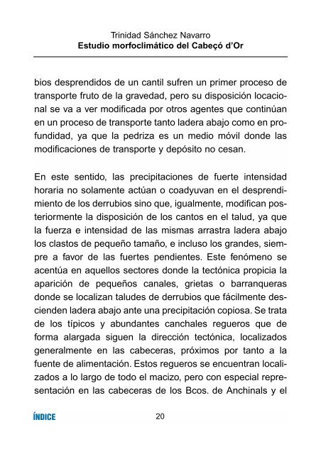 Estudio morfoclimático del Cabeçó d'Or - Publicaciones de la ...