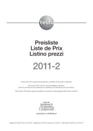 Preisliste Liste de Prix Listino prezzi - Testo AG