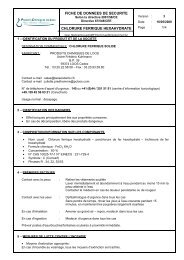 FICHE DE DONNEES DE SECURITE CHLORURE FERRIQUE ...