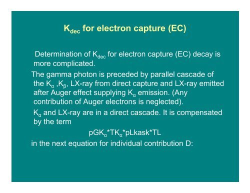 ICRM Gamma Spectrometry Working Group True summing ... - LNHB