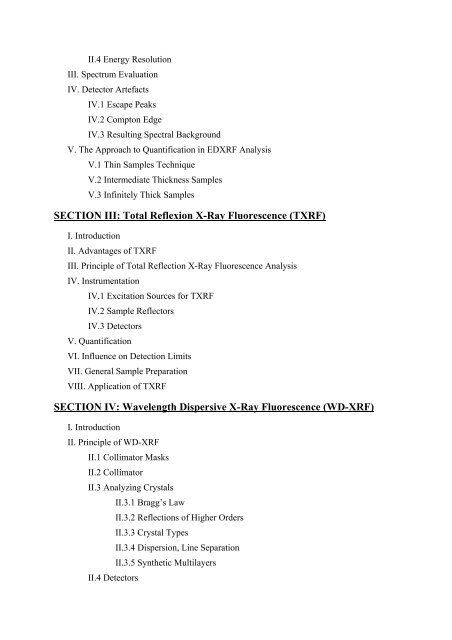 X-Ray Fluorescence Analytical Techniques - CNSTN : Centre ...