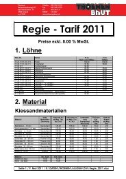 Regietarif - Thoenen Baut AG