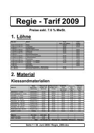 Regie - Tarif 2009 - Thoenen Baut AG