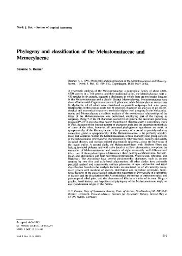 Phylogeny and classification of the Melastomataceae and ...