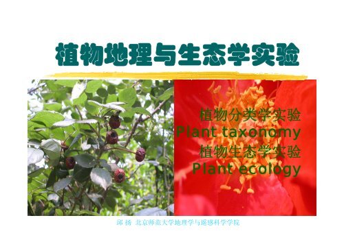 植物地理与生态学实验 - 地理实习网- 北京师范大学
