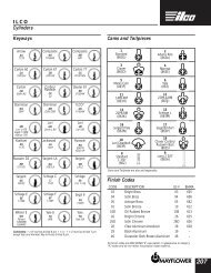 ILCO Cylinders Keyways Cams and Tailpieces Finish Codes