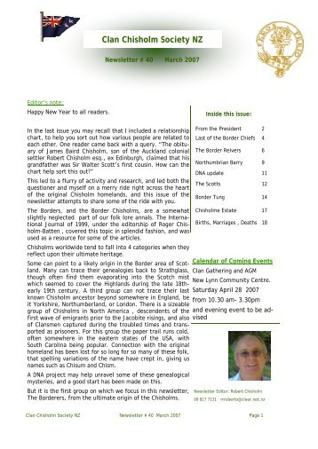 Clan Chisholm Newsletter 40(2007) - Clan Chisholm Society