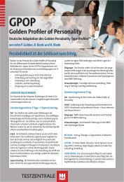 GPOP Golden Profiler of Personality - Testzentrale