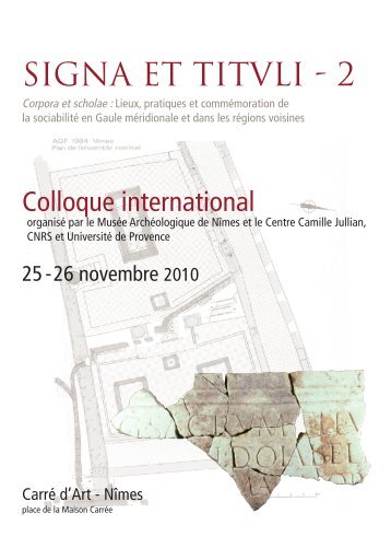 dépliant colloque - Centre Camille Jullian - Université de Provence