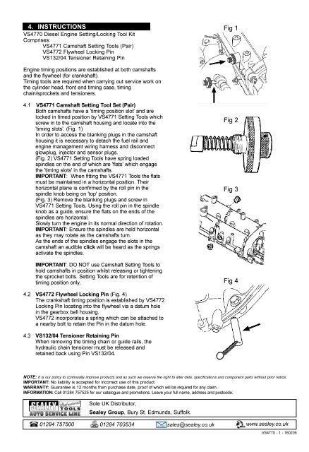 Diesel Engine Setting/Locking Tool Kit VAUXHALL ... - Tooled-Up.com