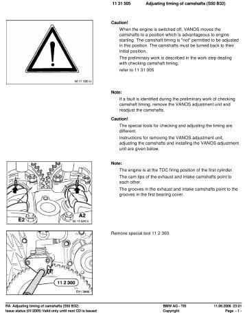 RA Adjusting timing of camshafts (S50 B32) - Dr. Vanos