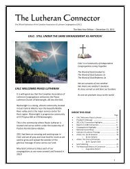 The Lutheran Connector - Canadian Association of Lutheran ...