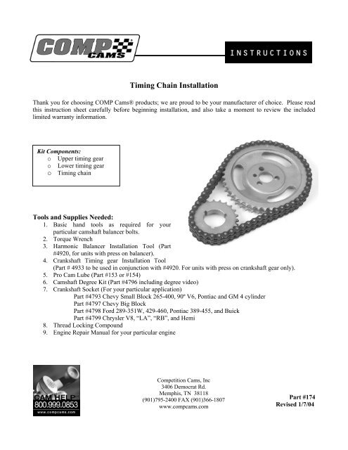 Comp Cams Crank Gear Installation Tool Comp Cams Crank Gear Installation Tool