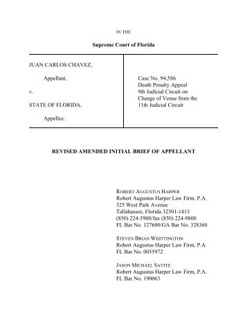 Supreme Court of Florida JUAN CARLOS CHAVEZ, Appellant, v ...