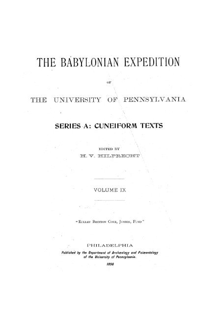 THE BABYLONIAN EXPEDITION